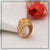 Owal Shape Yellow Stone With Diamond Delicate Design Gold