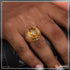 Owal Shape Yellow Stone With Diamond Delicate Design Gold Plated Ring - Style A993
