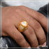 Owal Shape Orange Stone with Diamond Gorgeous Design Gold Plated Ring - Style A849