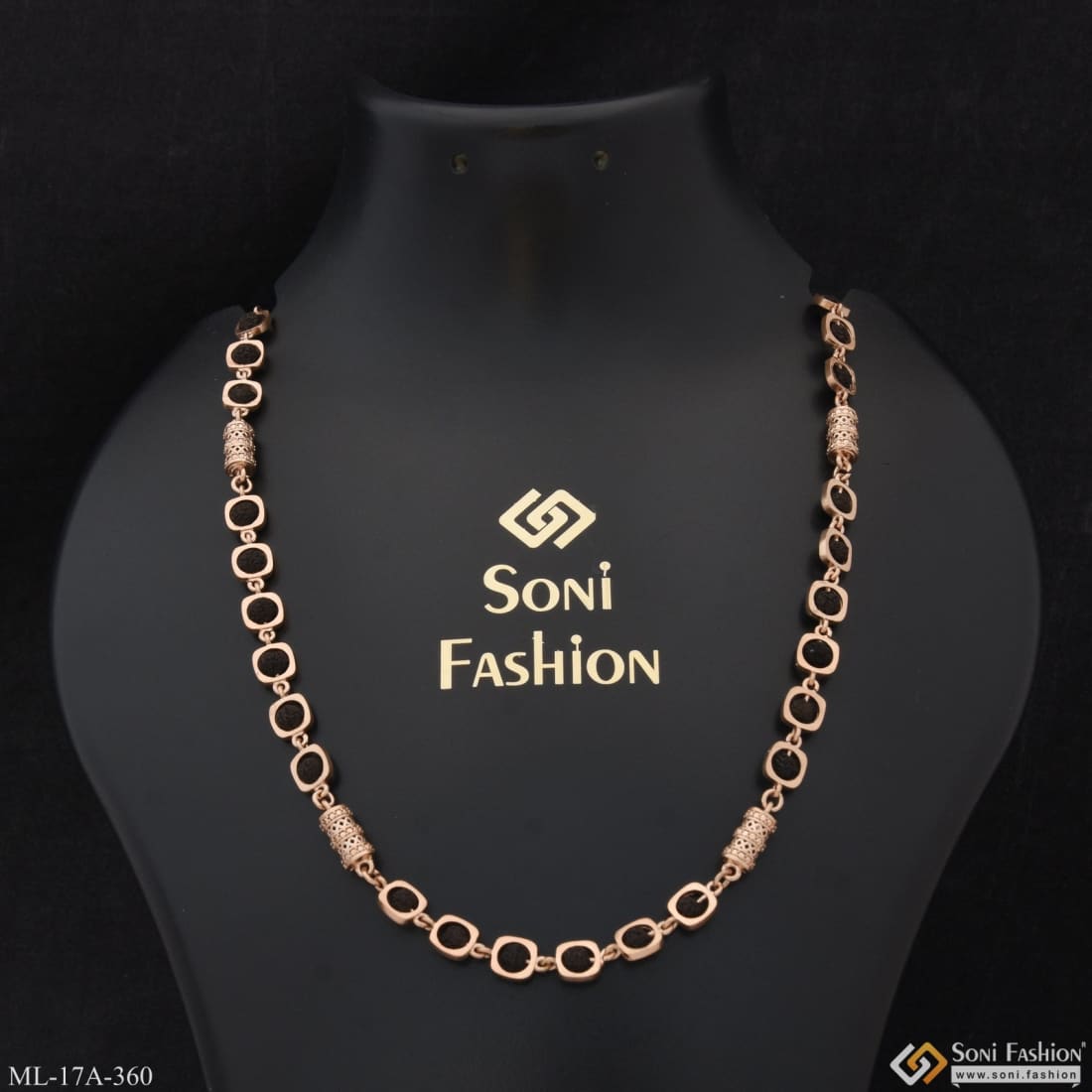 Prominent Design Antique Design Rose Gold Color Rudraksha Mala For Men ...