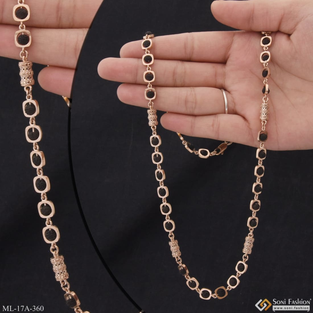 Prominent Design Antique Design Rose Gold Color Rudraksha Mala For Men ...