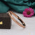 Punjabi Rose Gold Plated Kada With Double Lines Round