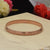 Punjabi Rose Gold Plated Kada With Double Lines Round