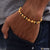 Gold plated Rudraksha bracelet with black beads for fashionable design - Rakhi B065