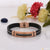 Men’s black leather bracelet with rose gold clasp, superior quality craftsmanship