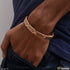 Rectangle Linked Best Quality Attractive Design Rose Gold Bracelet for Men - Style B181