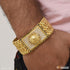 Sun in Rectangle with Small Triangle in Border Golden Diamond Bracelet - Style A143