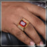 Red Stone With Diamond Best Quality Attractive Design Gold Plated Ring - Style B113