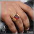 Red Stone with Diamond Best Quality Gold Plated Ring for Men - Style A839