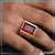 Red Stone With Diamond Glittering Design Gold Plated Ring