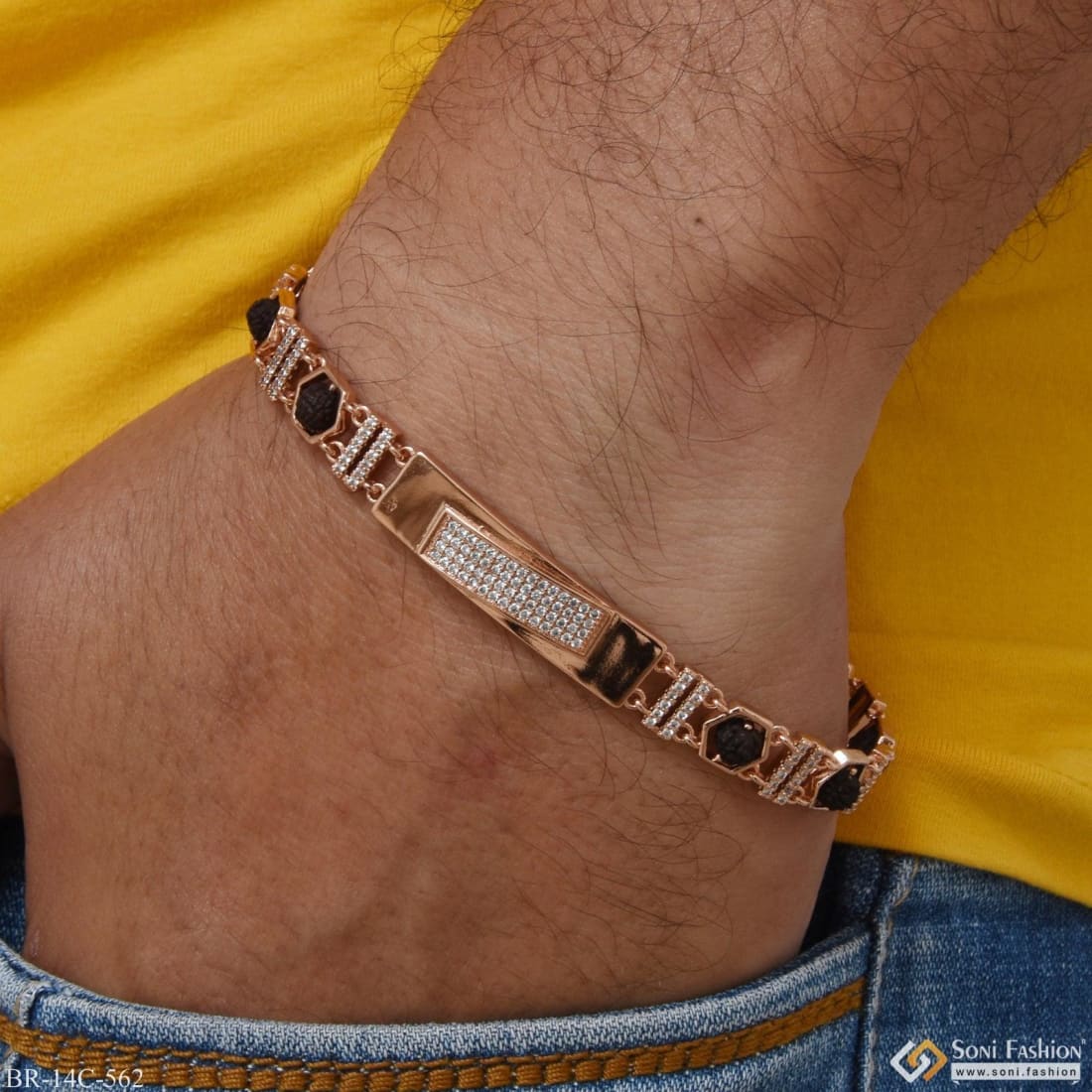18K Solid Yellow Gold Mens Fancy Bracelet 6 mm – Avianne Jewelers