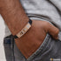 Round with Diamond Cute Design Best Quality Rose Gold Bracelet for Men - Style B682