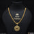 Gold chain pendant combo for men with medallion.