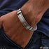 Silver and Black Mixed Funky Design Silver & Black Color Bracelet for Men - Style B158
