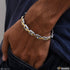 Silver And Golden Beautiful Linked Design Bracelet For Men - Style B172