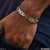 Silver and golden delicate design bracelet for men - Style B171