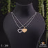 Silver & Golden Heart With Diamond Locket With 2 Chain For Valentine Gift Pendant Set - Style A019