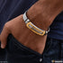 Silver and Golden Unique Design Premium-Grade Quality Gold Plated Bracelet for Men - Style B155