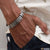 Silver Greek motif bracelet for men - style B153, premium-grade quality