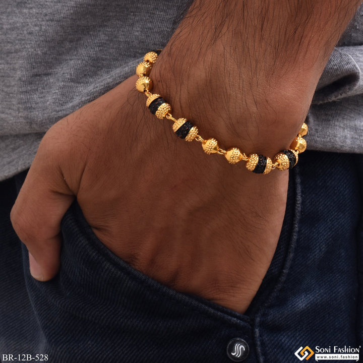 Soni Fashion - bracelet - 1 Gram - 2in1 Golden Ball with Bead Rudraksha Gold Plated Bracelet - Style B528