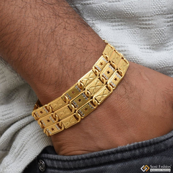 Soni Fashion - bracelet - 1 Gram Gold Forming 3 Line Star Sophisticated Design Nawabi Bracelet - Style C010