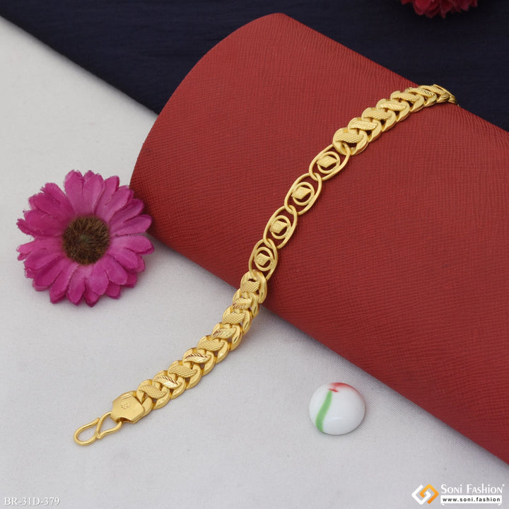 Soni Fashion - bracelet - 1 Gram Gold Plated 2 In 1 Best Quality Pokal Bracelet for Men - Style D379