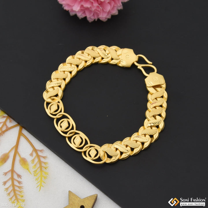 Soni Fashion - bracelet - 1 Gram Gold Plated 2 In 1 Best Quality Pokal Bracelet for Men - Style D379