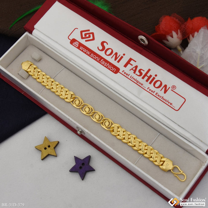 Soni Fashion - bracelet - 1 Gram Gold Plated 2 In 1 Best Quality Pokal Bracelet for Men - Style D379