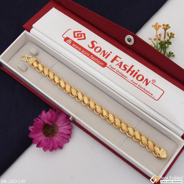 Soni Fashion - bracelet - 1 Gram Gold Plated Classic Design Superior Quality Bracelet for Men - Style D149