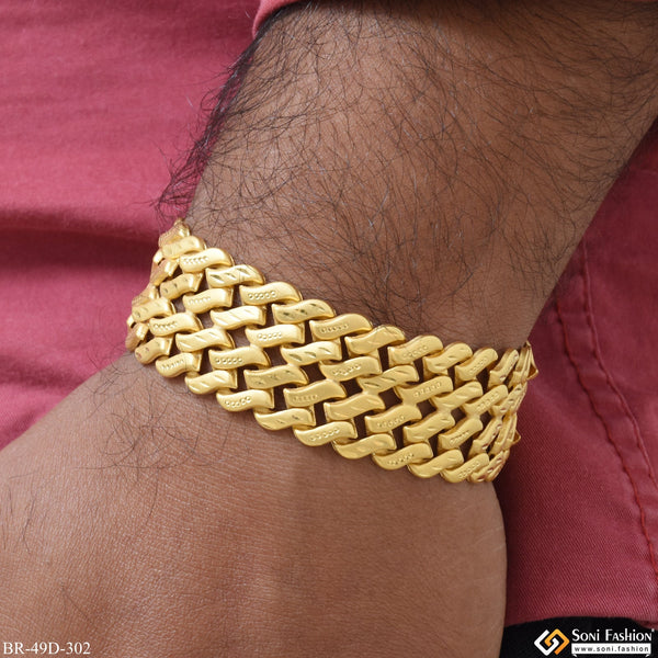 Soni Fashion - bracelet - 1 Gram Gold Plated Delicate Design Pokal Bracelet for Men - Style D302