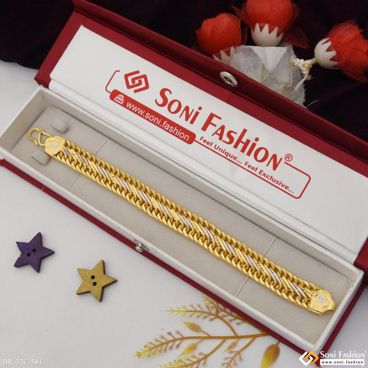 Soni Fashion - bracelet - 1 Gram Gold Plated Exquisite Design High-quality Bracelet For Men - Style C581