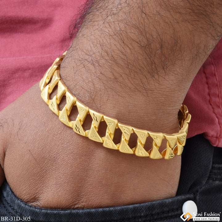 Soni Fashion - bracelet - 1 Gram Gold Plated Funky Design Pokal Bracelet for Men - Style D305