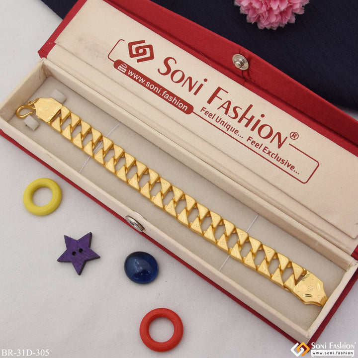Soni Fashion - bracelet - 1 Gram Gold Plated Funky Design Pokal Bracelet for Men - Style D305