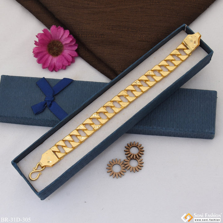 Soni Fashion - bracelet - 1 Gram Gold Plated Funky Design Pokal Bracelet for Men - Style D305