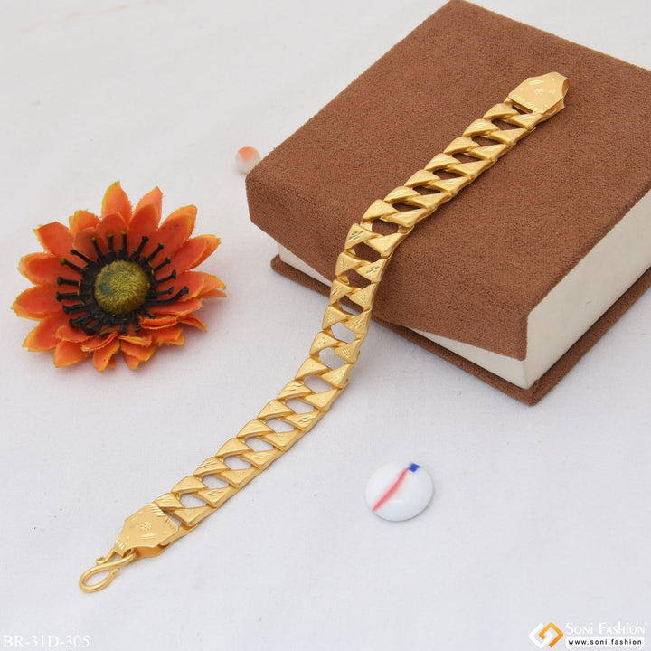 Soni Fashion - bracelet - 1 Gram Gold Plated Funky Design Pokal Bracelet for Men - Style D305