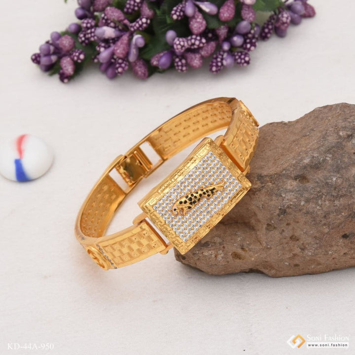 Soni Fashion - bracelet - 1 Gram Gold Plated Jaguar Attractive Design Bracelet Kada for Men - Style A950