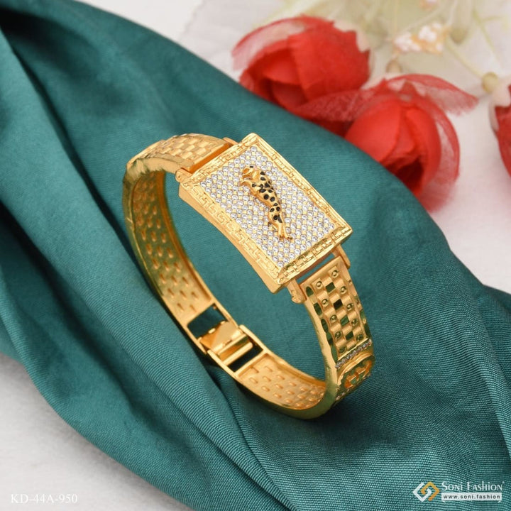 Soni Fashion - bracelet - 1 Gram Gold Plated Jaguar Attractive Design Bracelet Kada for Men - Style A950
