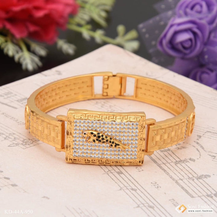 Soni Fashion - bracelet - 1 Gram Gold Plated Jaguar Attractive Design Bracelet Kada for Men - Style A950