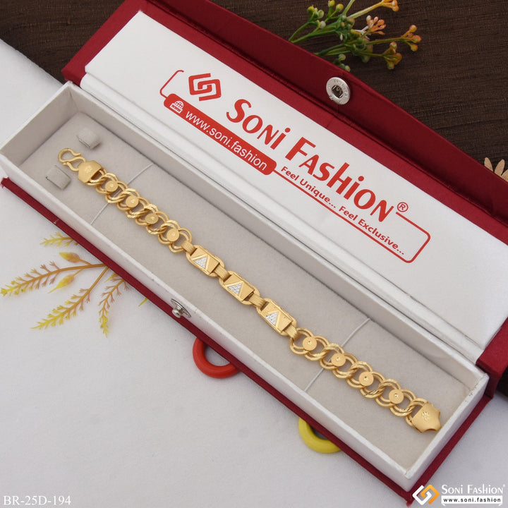 Soni Fashion - bracelet - 1 Gram Gold Plated Linked Funky Design Nawabi Bracelet for Men - Style D194