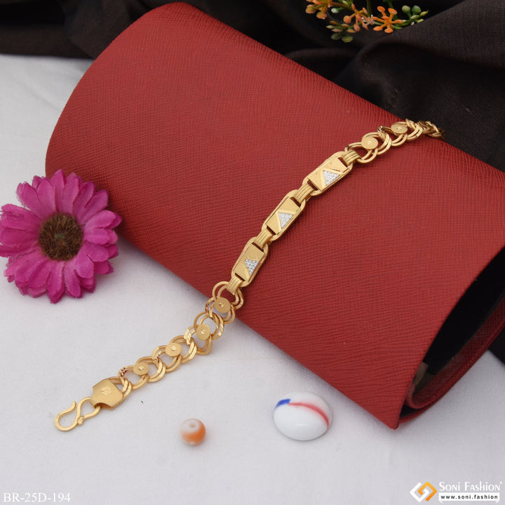 Soni Fashion - bracelet - 1 Gram Gold Plated Linked Funky Design Nawabi Bracelet for Men - Style D194