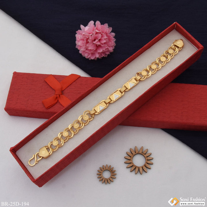 Soni Fashion - bracelet - 1 Gram Gold Plated Linked Funky Design Nawabi Bracelet for Men - Style D194