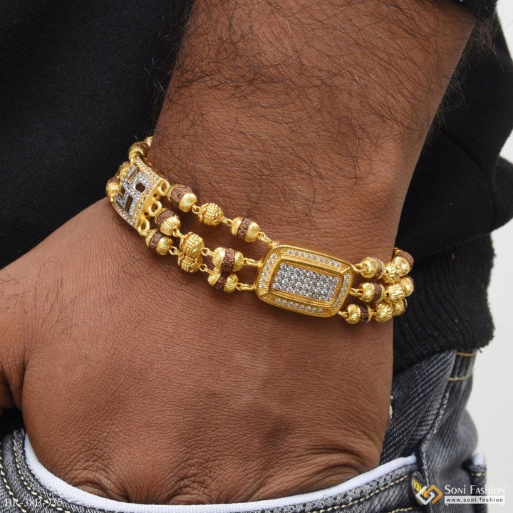 Soni Fashion - bracelet - 1 Gram Gold Plated Square with Diamond Finely Detailed Design Bracelet - Style B935