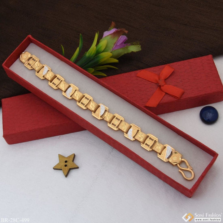 Soni Fashion - bracelet - 1 Gram Gold Plated Superior Quality Glamorous Design Bracelet for Men - Style C499