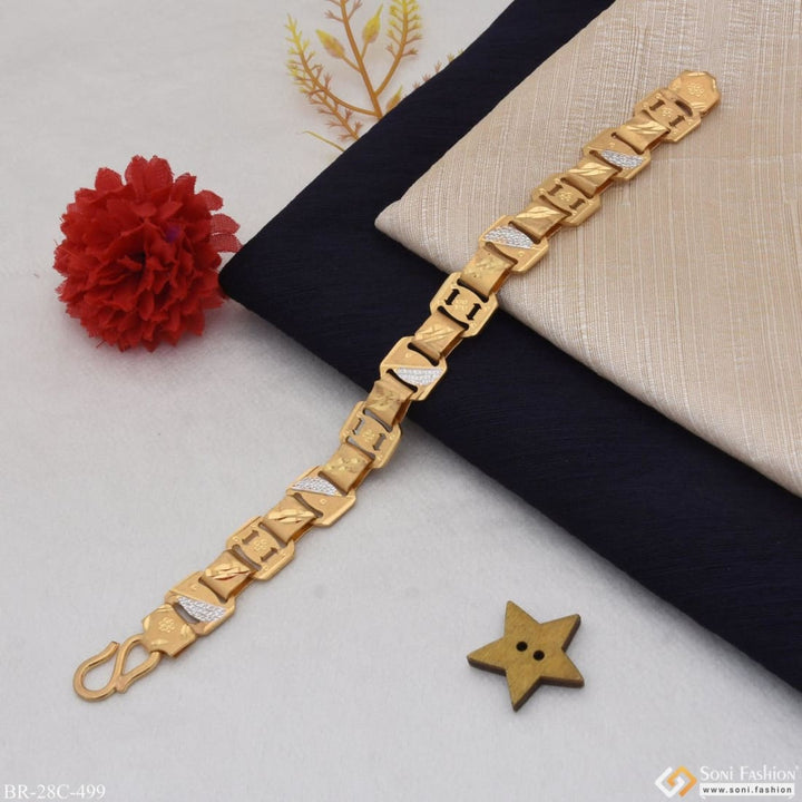 Soni Fashion - bracelet - 1 Gram Gold Plated Superior Quality Glamorous Design Bracelet for Men - Style C499