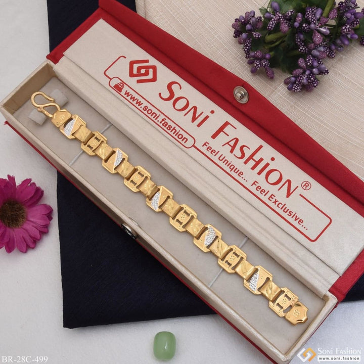Soni Fashion - bracelet - 1 Gram Gold Plated Superior Quality Glamorous Design Bracelet for Men - Style C499