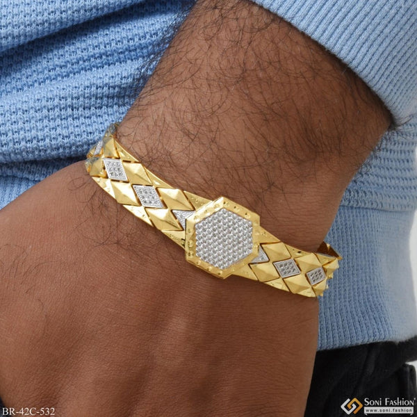 Soni Fashion - bracelet - 1 Gram Gold Plated with Diamond Fashionable Design Bracelet for Men - Style C532