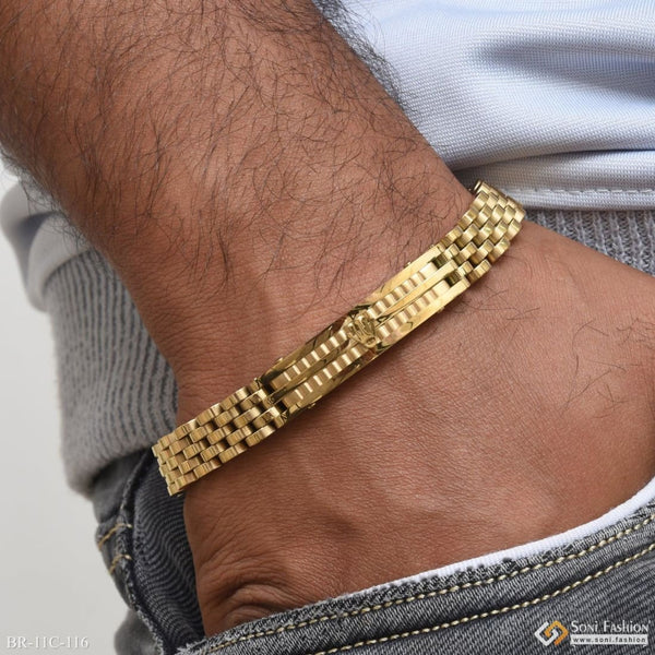 Soni Fashion - bracelet - 4 Line Superior Quality Unique Design Golden Color Bracelet for Men - Style C116