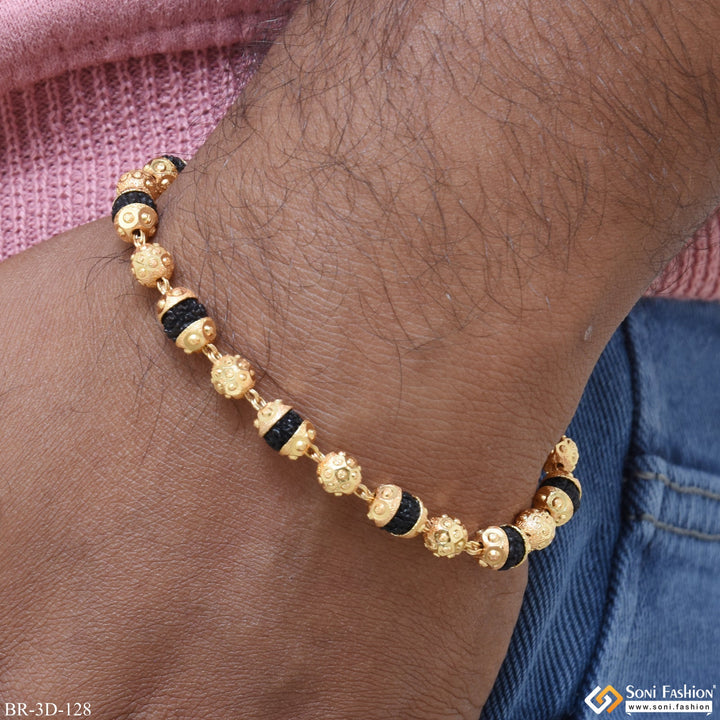Soni Fashion - bracelet - Best Quality Durable Design Gold Plated Rudraksha Bracelet for Men - Style D128