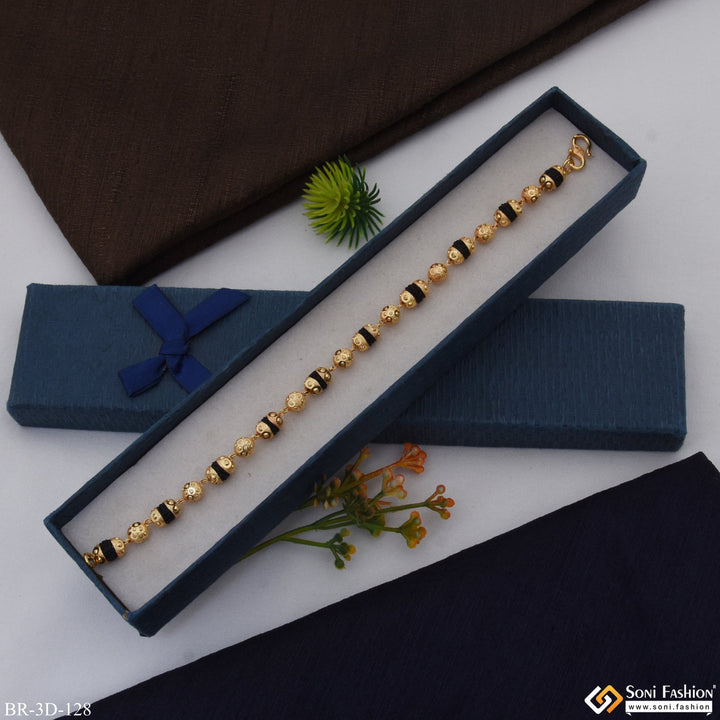 Soni Fashion - bracelet - Best Quality Durable Design Gold Plated Rudraksha Bracelet for Men - Style D128