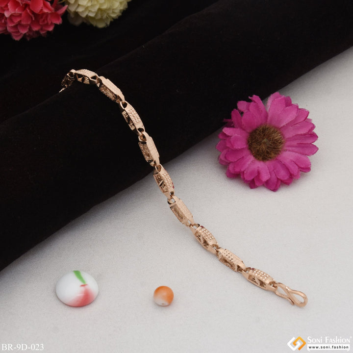 Soni Fashion - bracelet - Best Quality Popular Design Rose Gold Color Bracelet for Men - Style D023